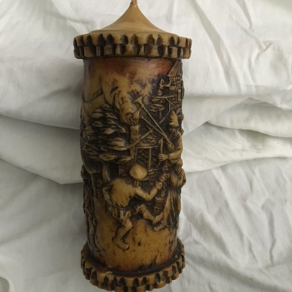 VTG German Carved Pillar Candle